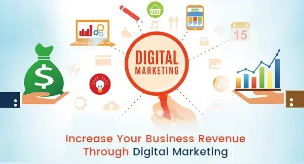 digital marketing showing various factors to increase your business revenue