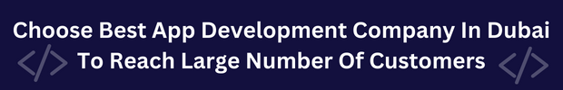 app development company in dubai written on blue background